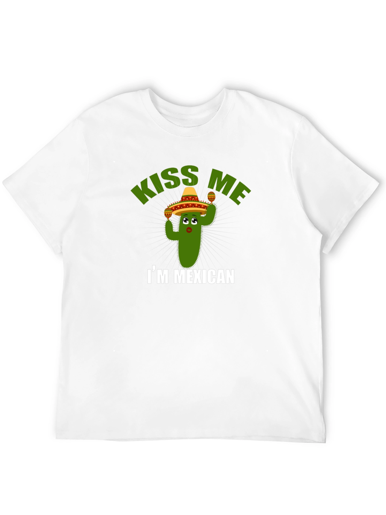 Kiss Me Im Mexican T-Shirt - Cactus Sombrero Tee