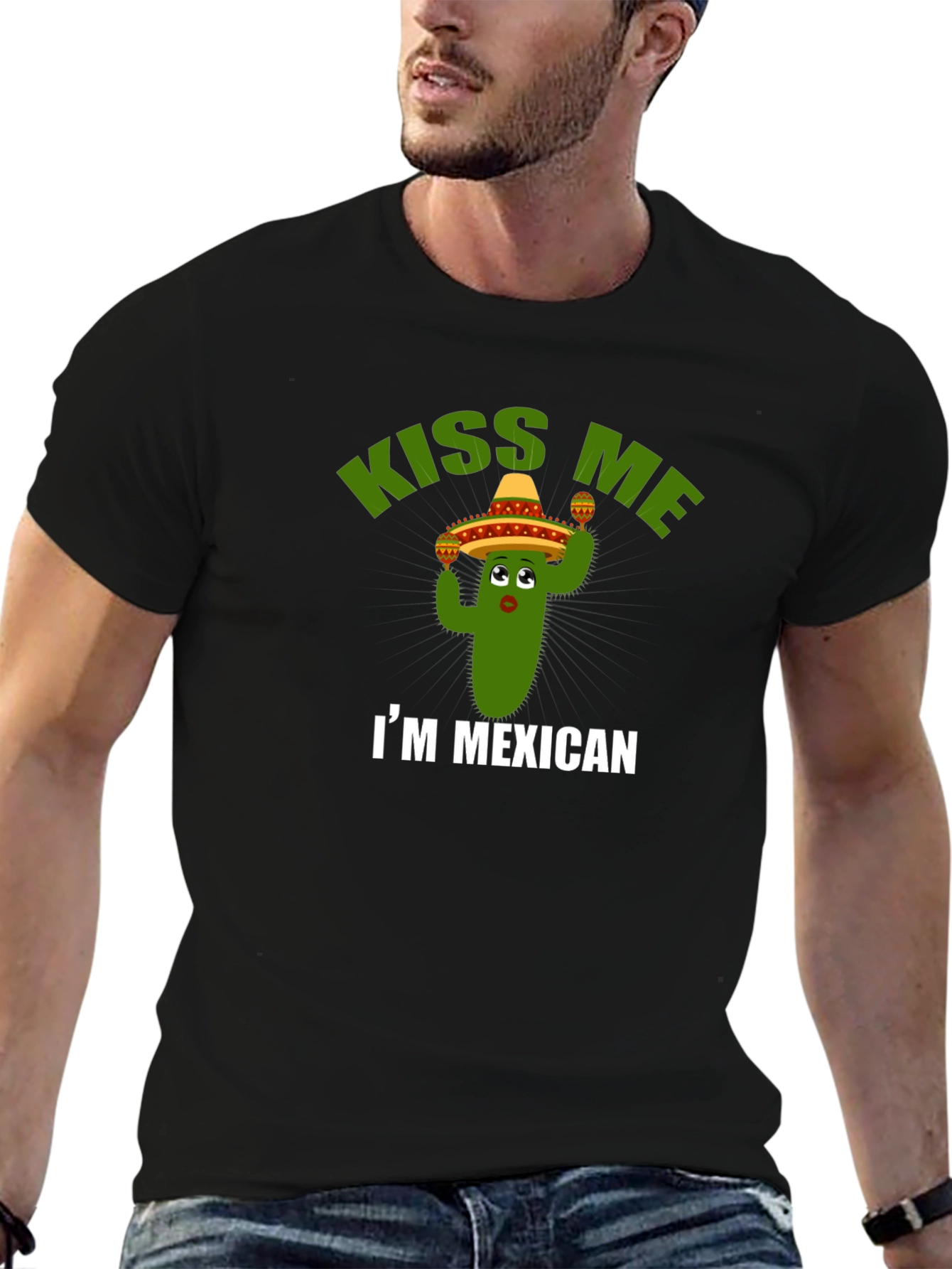 Kiss Me Im Mexican T-Shirt - Cactus Sombrero Tee