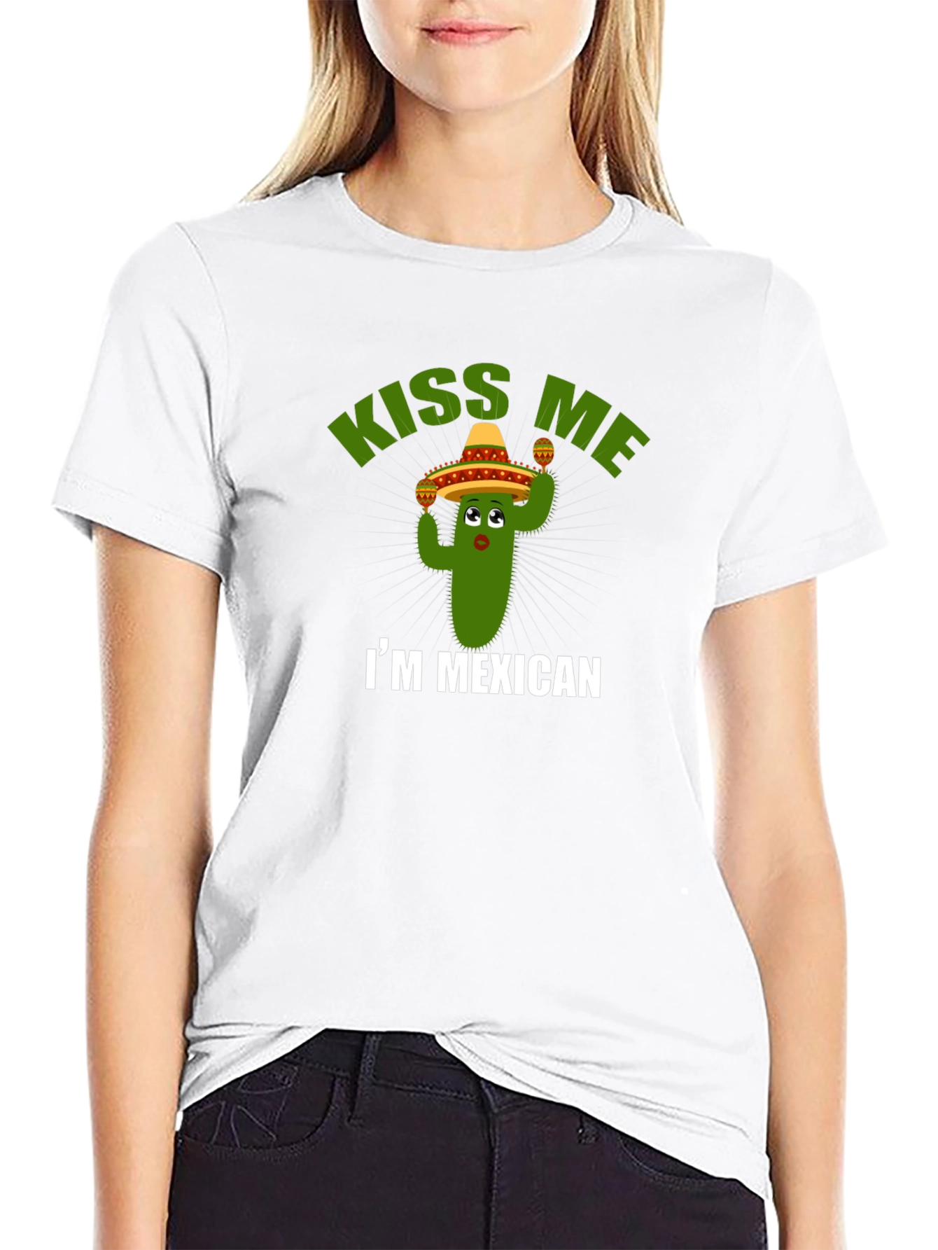 Kiss Me Im Mexican T-Shirt - Cactus Sombrero Tee