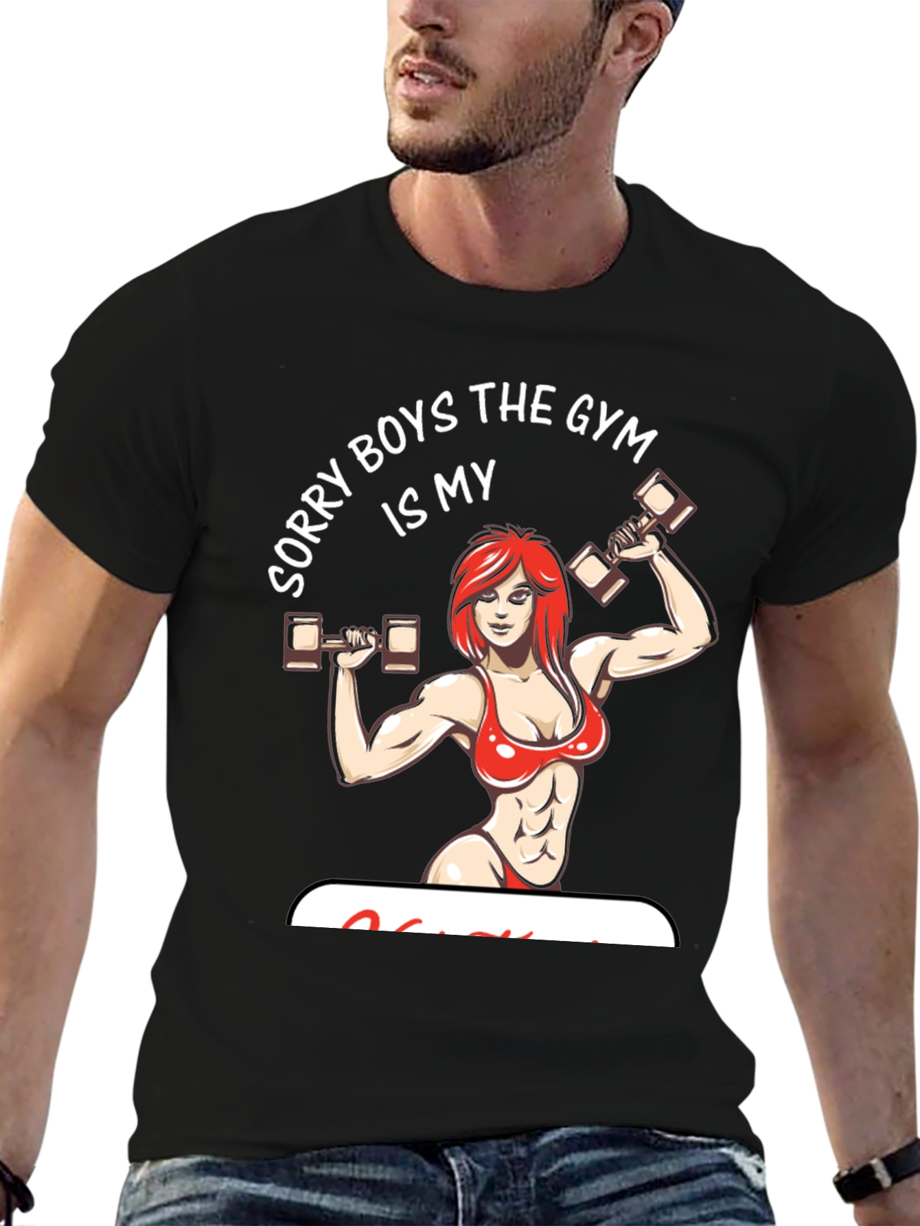 Gym Is My Boyfriend Graphic Tee Shirt
