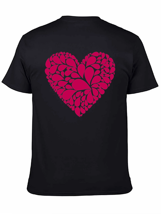Heart Graphic Tee - Stylish Black Cotton T-Shirt