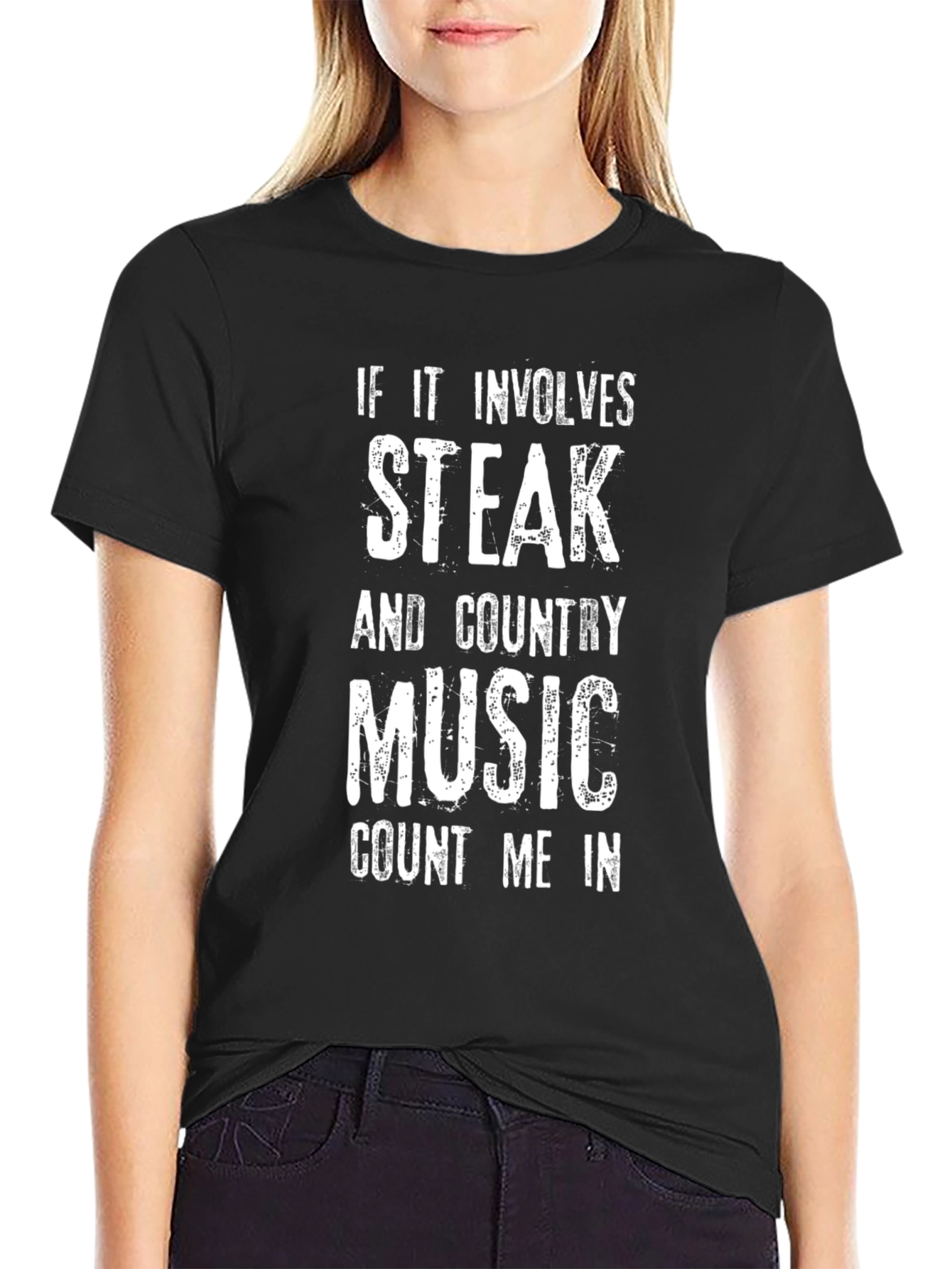 Steak and Country Music T-Shirt - Funny Graphic Tee