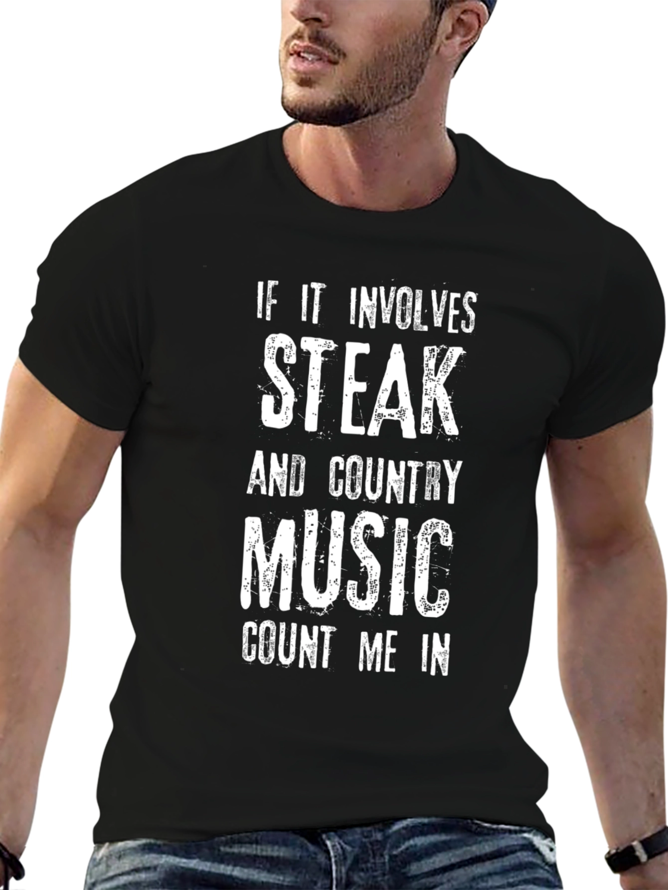 Steak and Country Music T-Shirt - Funny Graphic Tee