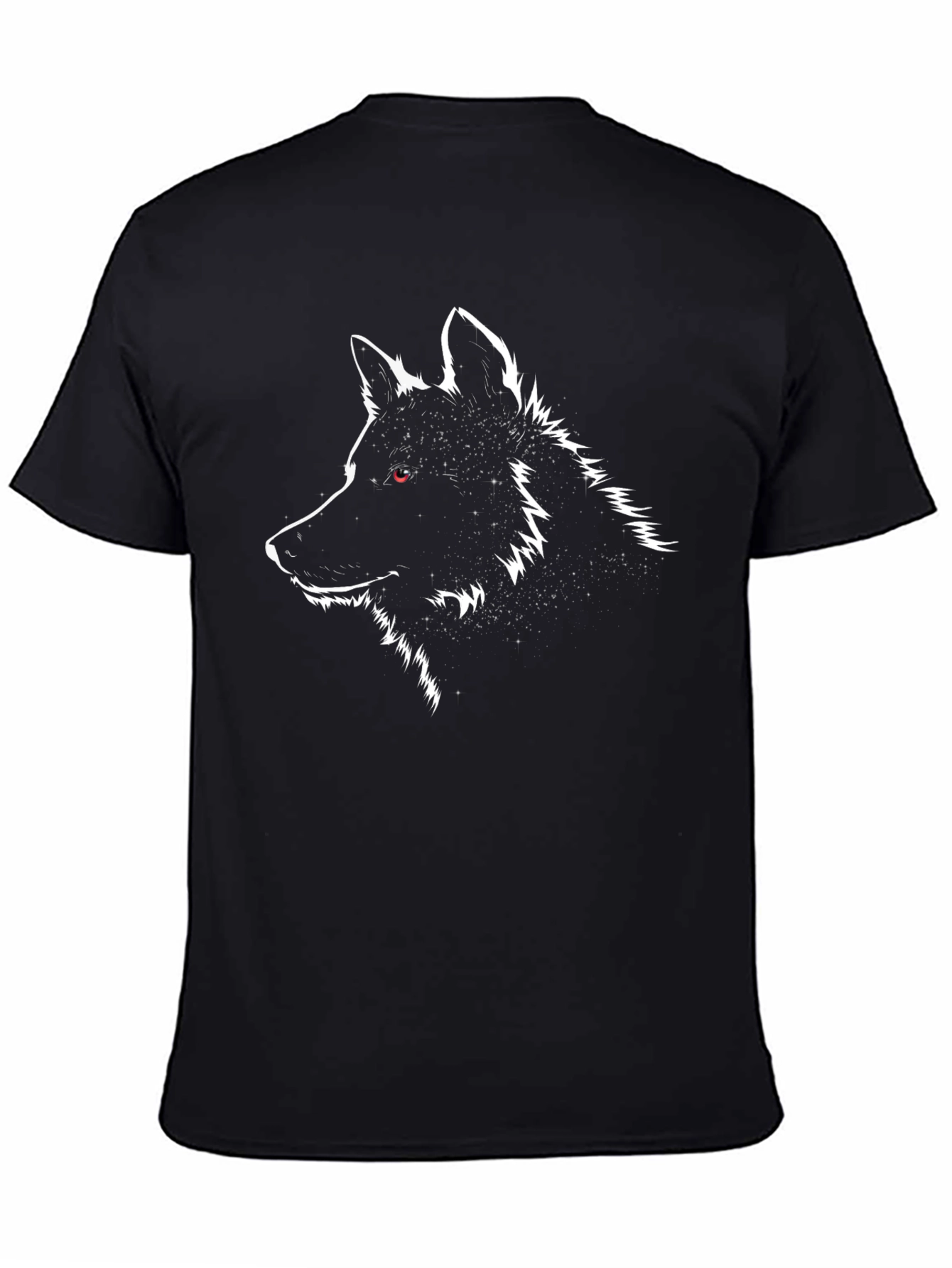 Wolf Graphic T-Shirt - Black Crew Neck Tee