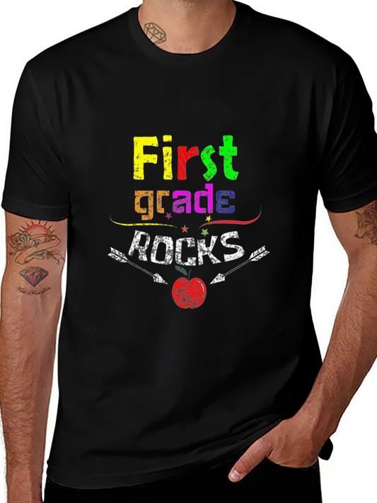 First Grade Rocks Black T-Shirt