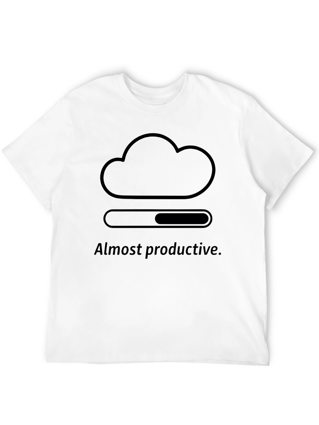 Almost Productive Cloud Loading Black T-Shirt