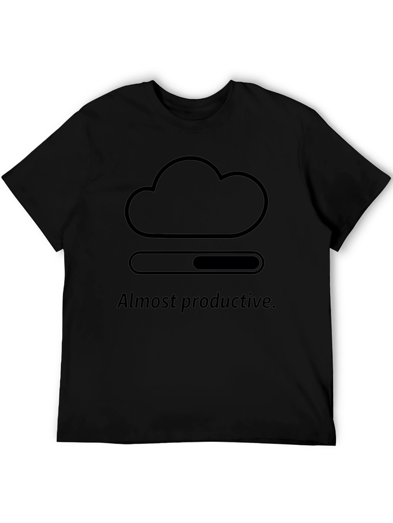 Almost Productive Cloud Loading Black T-Shirt