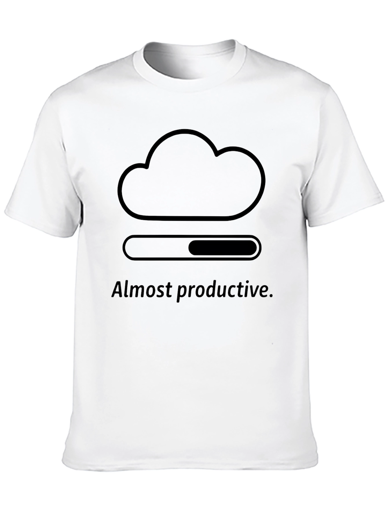 Almost Productive Cloud Loading Black T-Shirt
