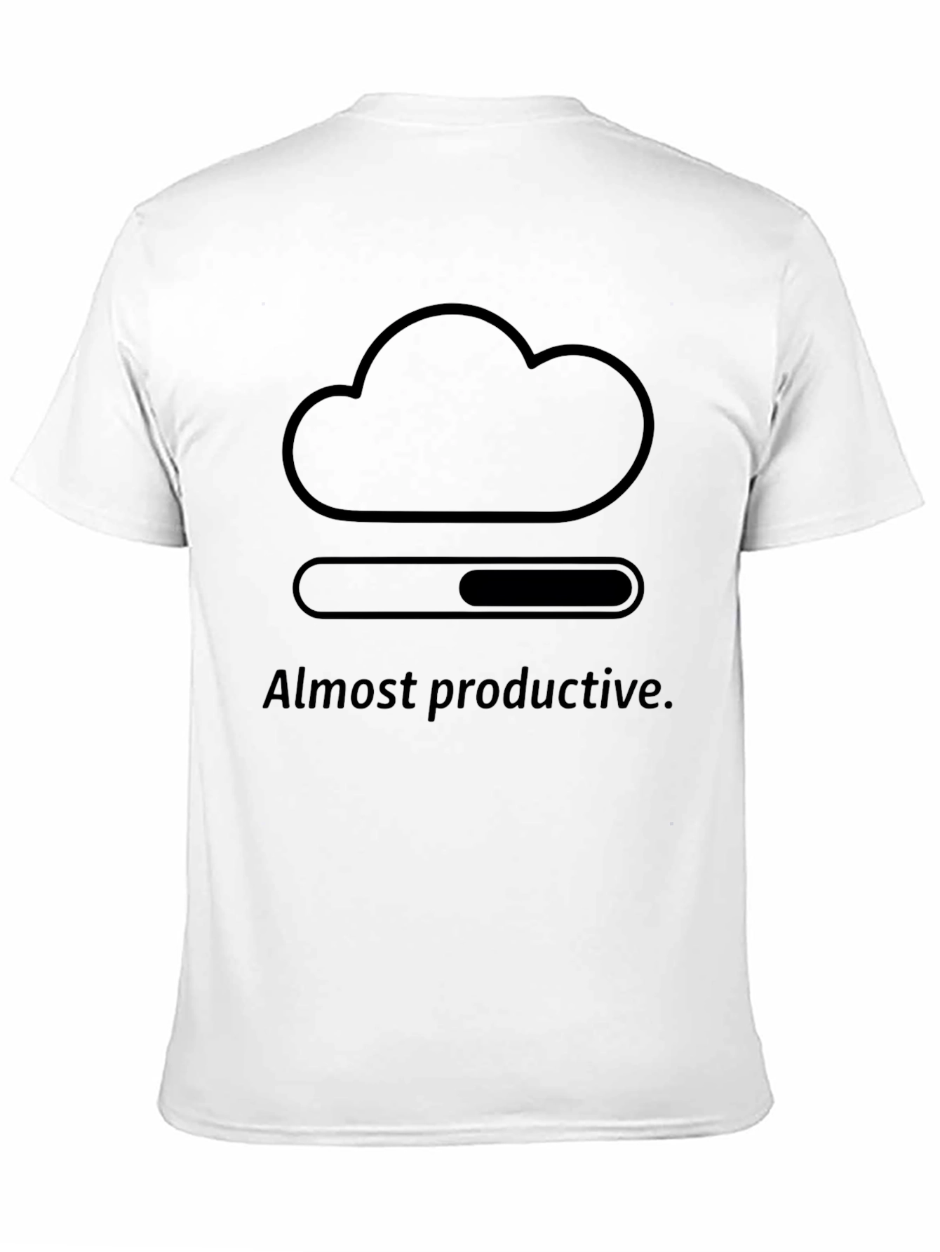 Almost Productive Cloud Loading Black T-Shirt
