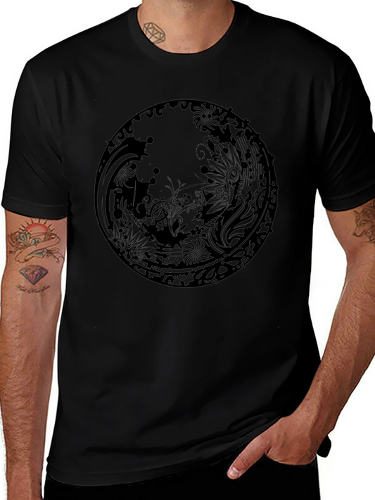 Black Graphic Print Crew Neck T-Shirt