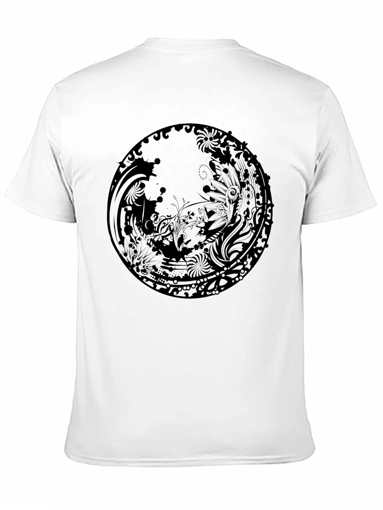 Black Graphic Print Crew Neck T-Shirt