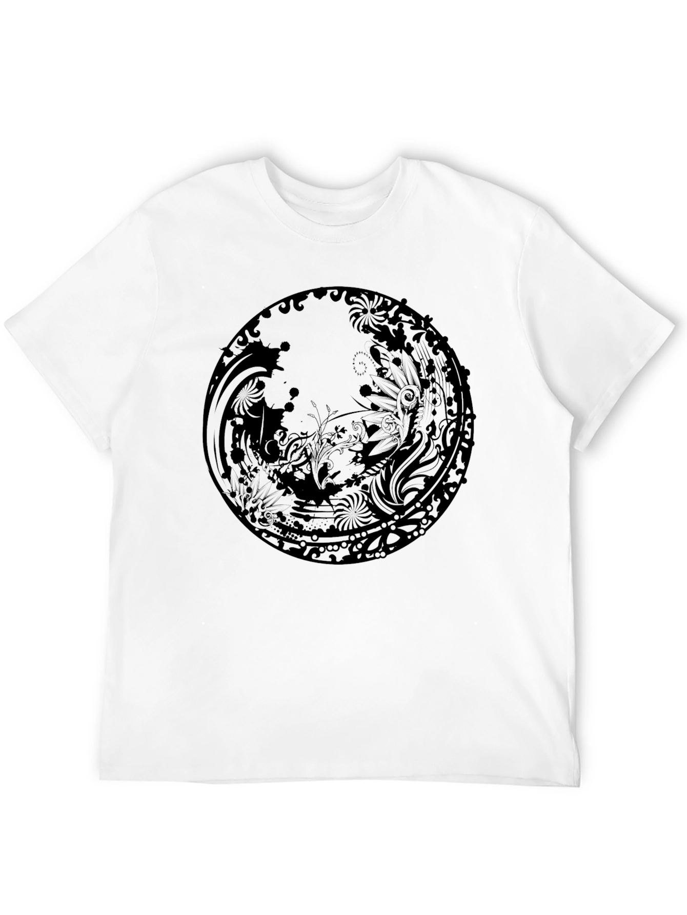 Black Graphic Print Crew Neck T-Shirt