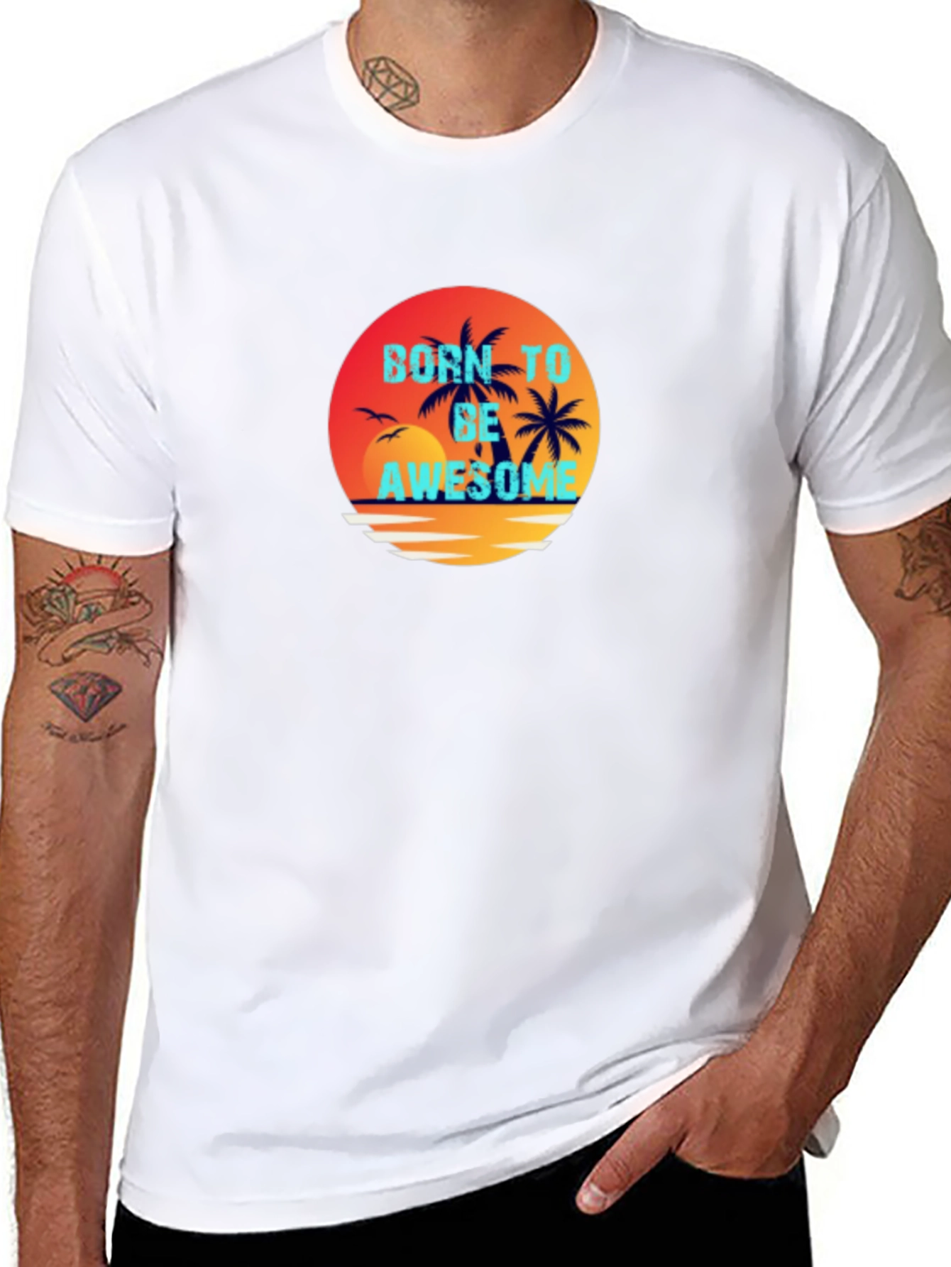 Born To Be Awesome Graphic Tee - Black