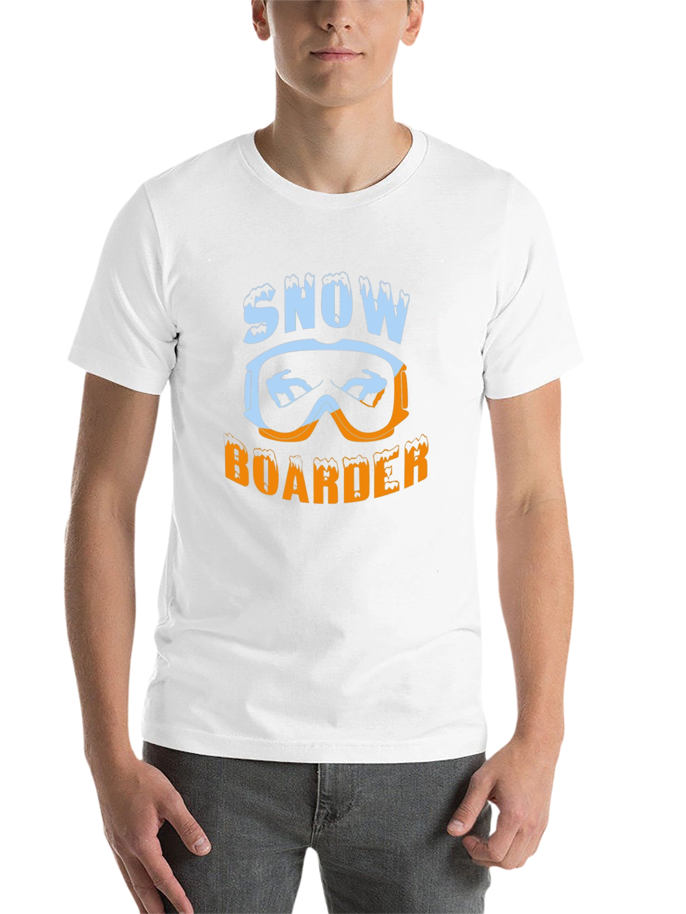 Snow Boarder Graphic Tee - Black Casual T-Shirt