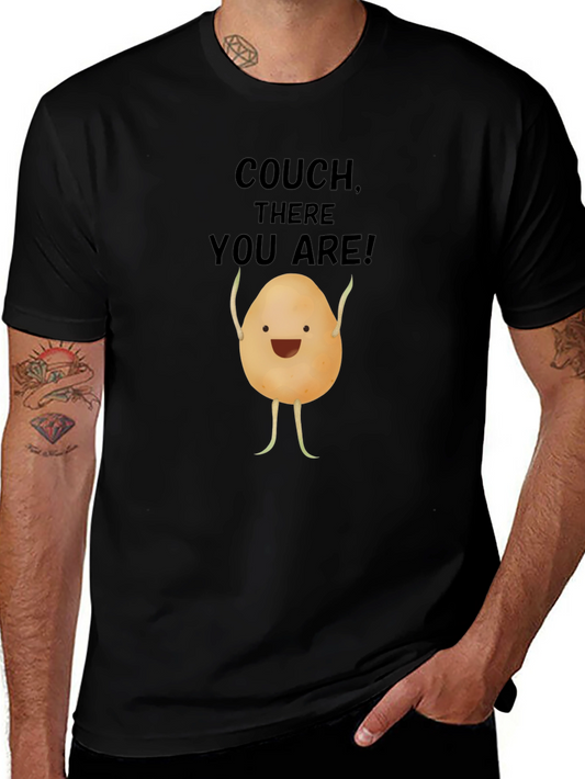 Funny Potato Couch Lover Black T-Shirt
