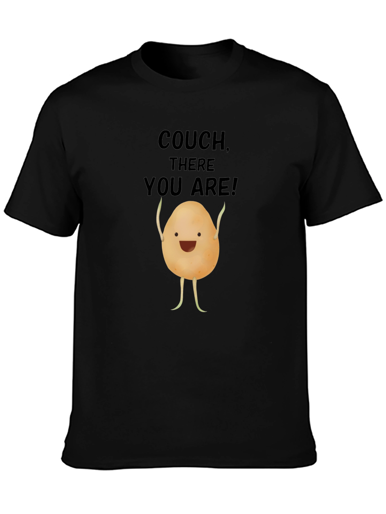 Funny Potato Couch Lover Black T-Shirt