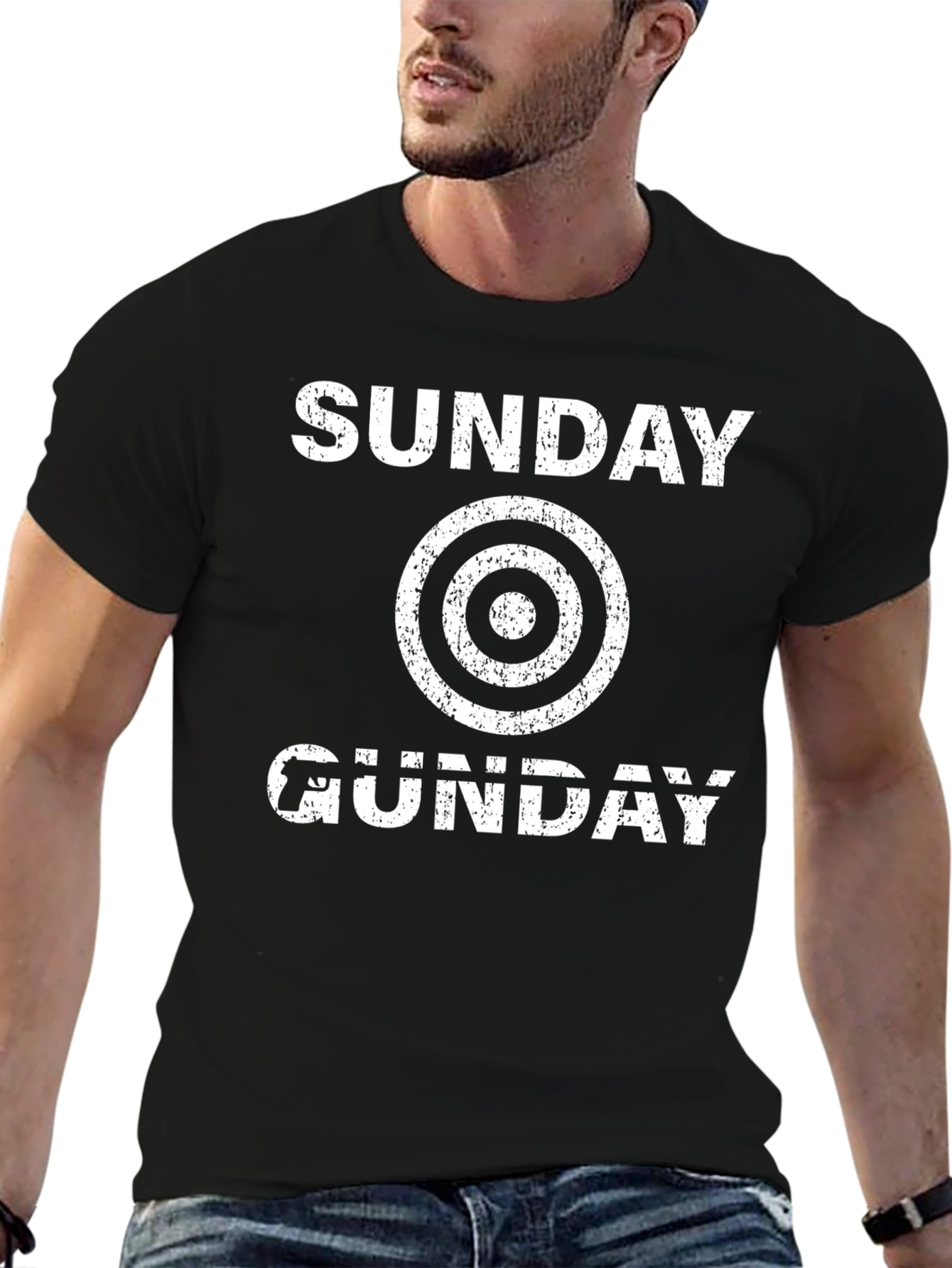 Sunday Gunday T-Shirt - Black Graphic Tee