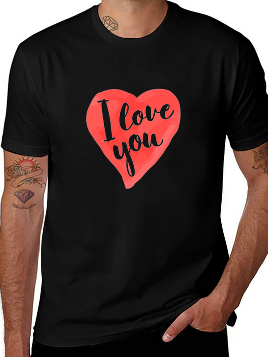 I Love You Heart Graphic Black T-Shirt