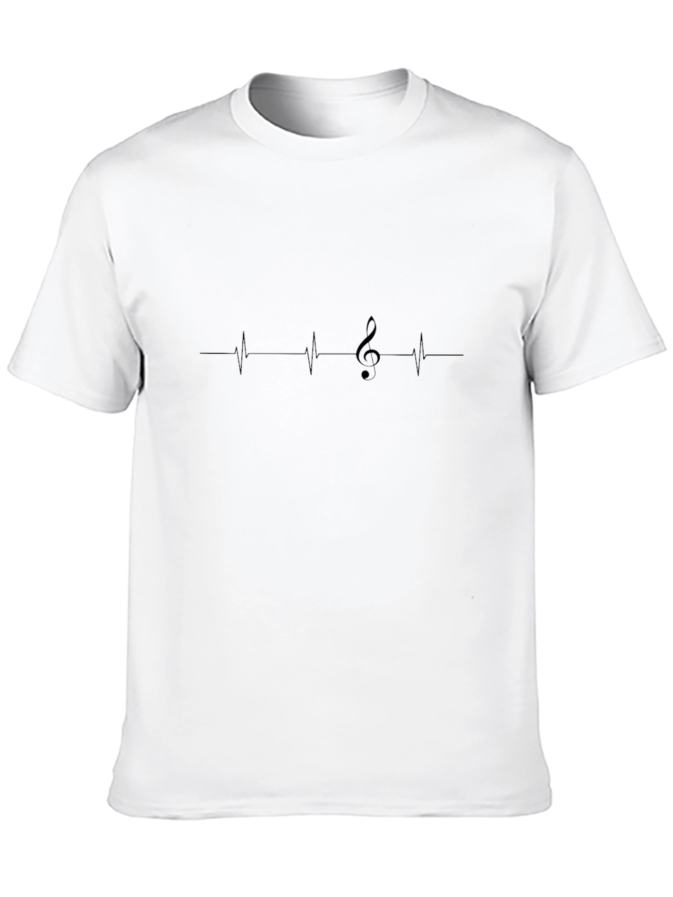 Music Heartbeat Tee - Black Cotton Graphic T-Shirt
