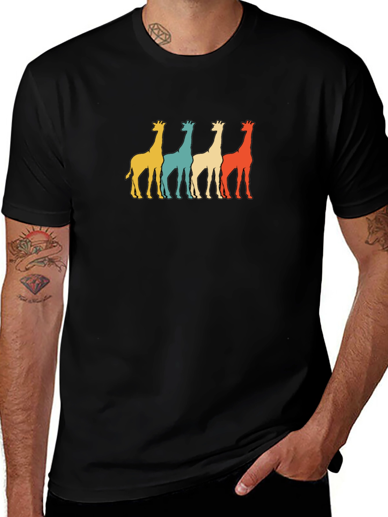 Retro Giraffe T-Shirt - Pop Art Style