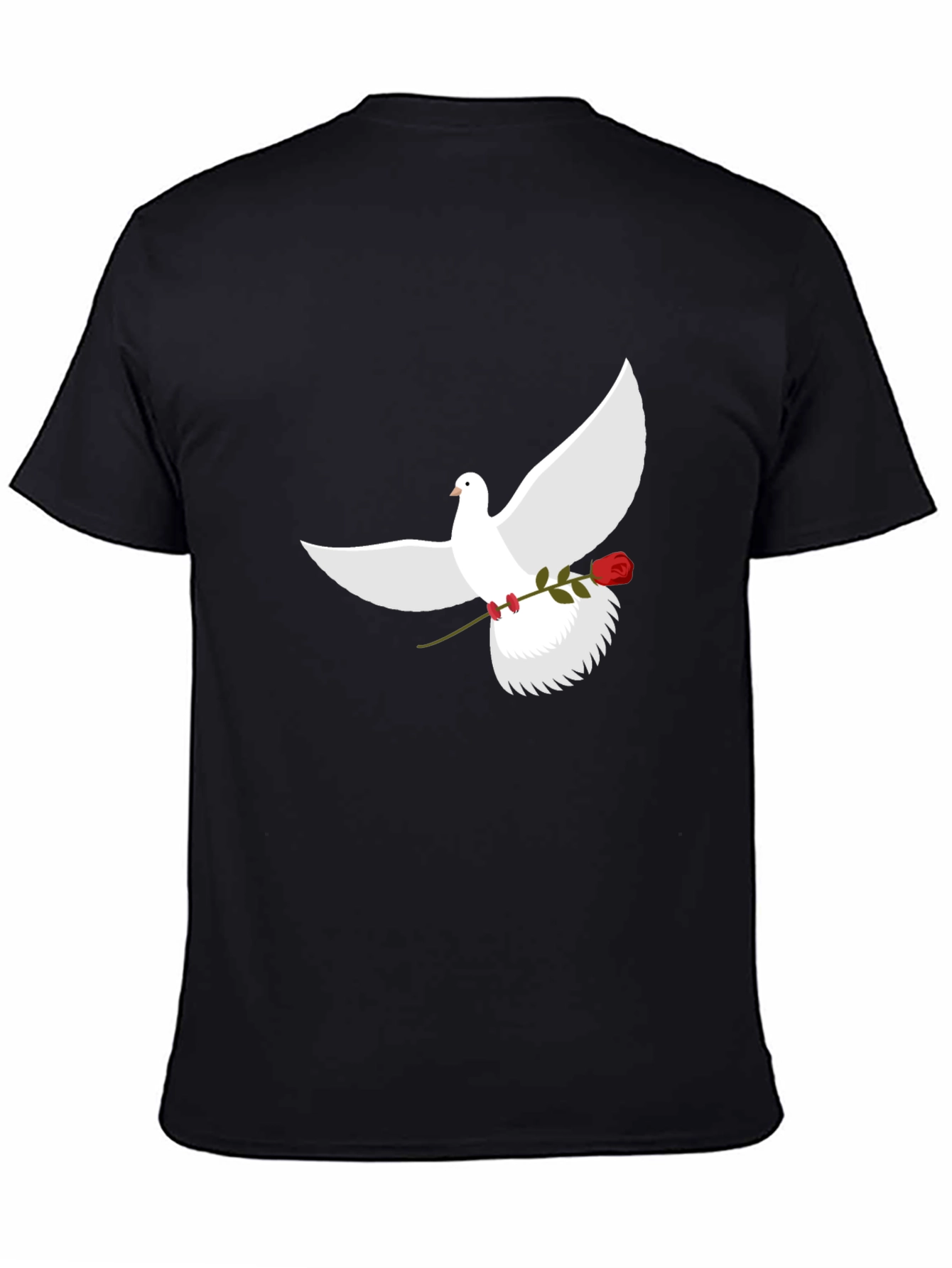 Dove and Rose Graphic Tee - Black