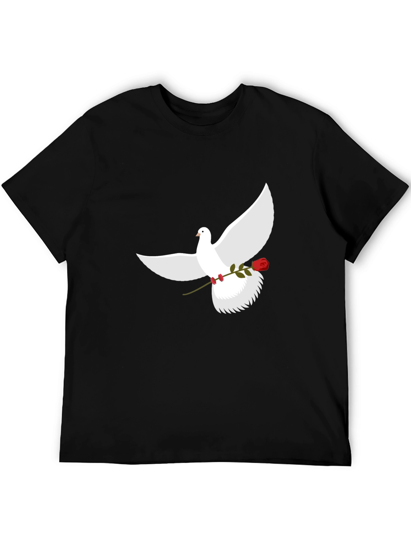 Dove and Rose Graphic Tee - Black