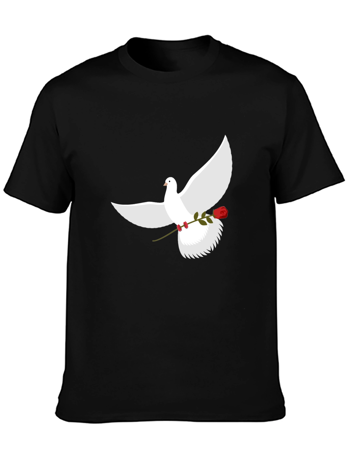 Dove and Rose Graphic Tee - Black