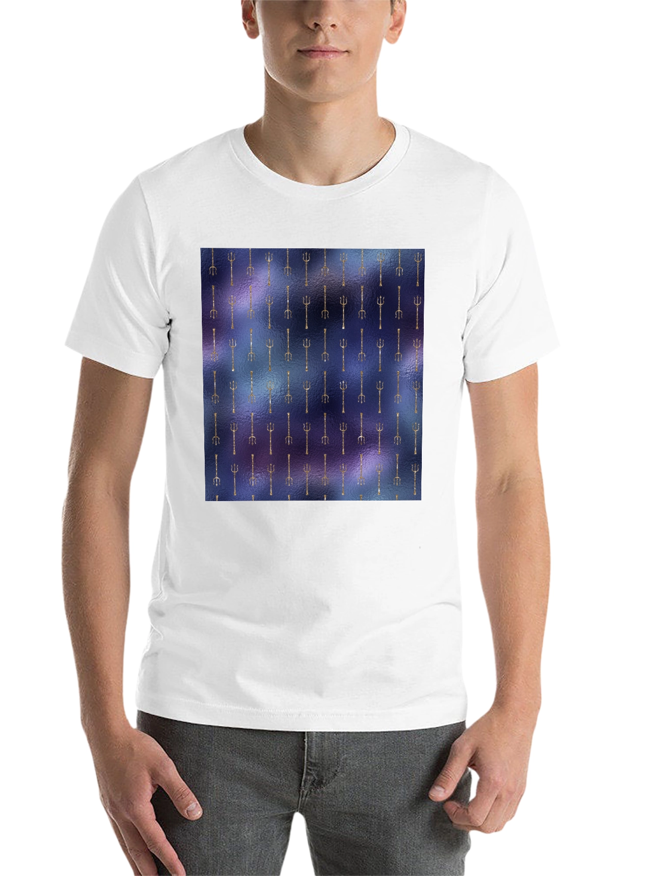 Unique Trident Pattern T-Shirt