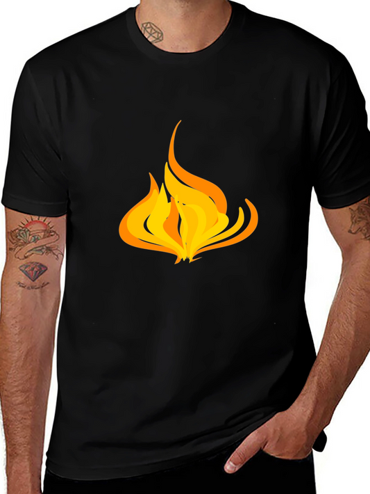 Flame Graphic Black T-Shirt - Casual Style