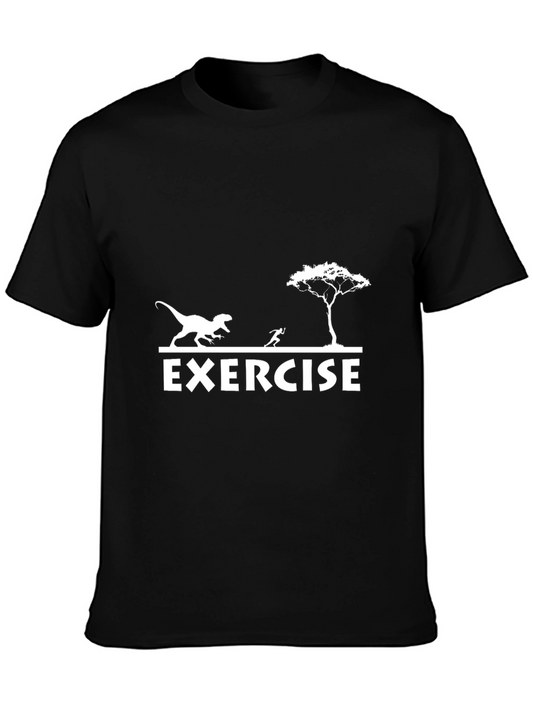 Exercise Dinosaur Chase Funny T-Shirt