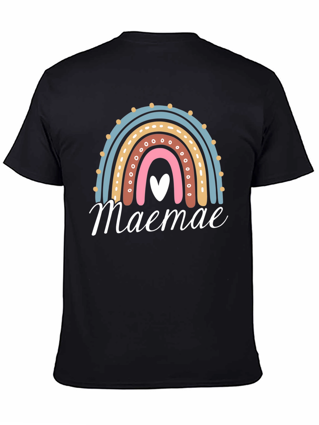 Maemae Rainbow Graphic Tee - Heart Accent T-Shirt