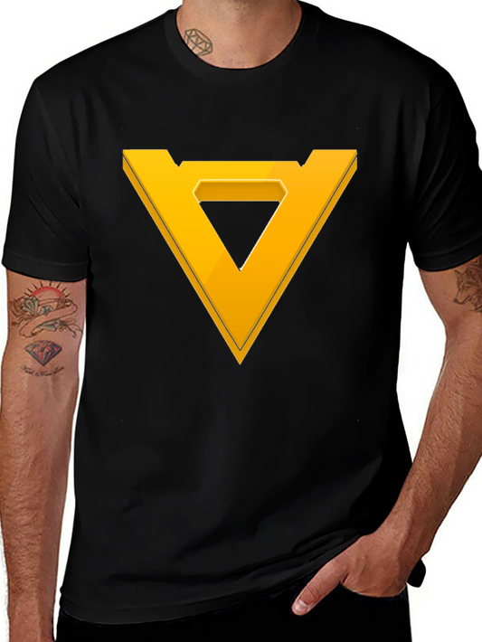 Geometric Triangle Graphic Tee - Modern Style