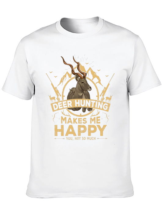 Deer Hunting Makes Me Happy Graphic T-Shirt