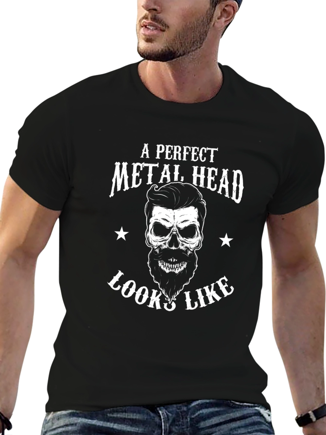 Metalhead Skull Graphic T-Shirt - Perfect Head Design