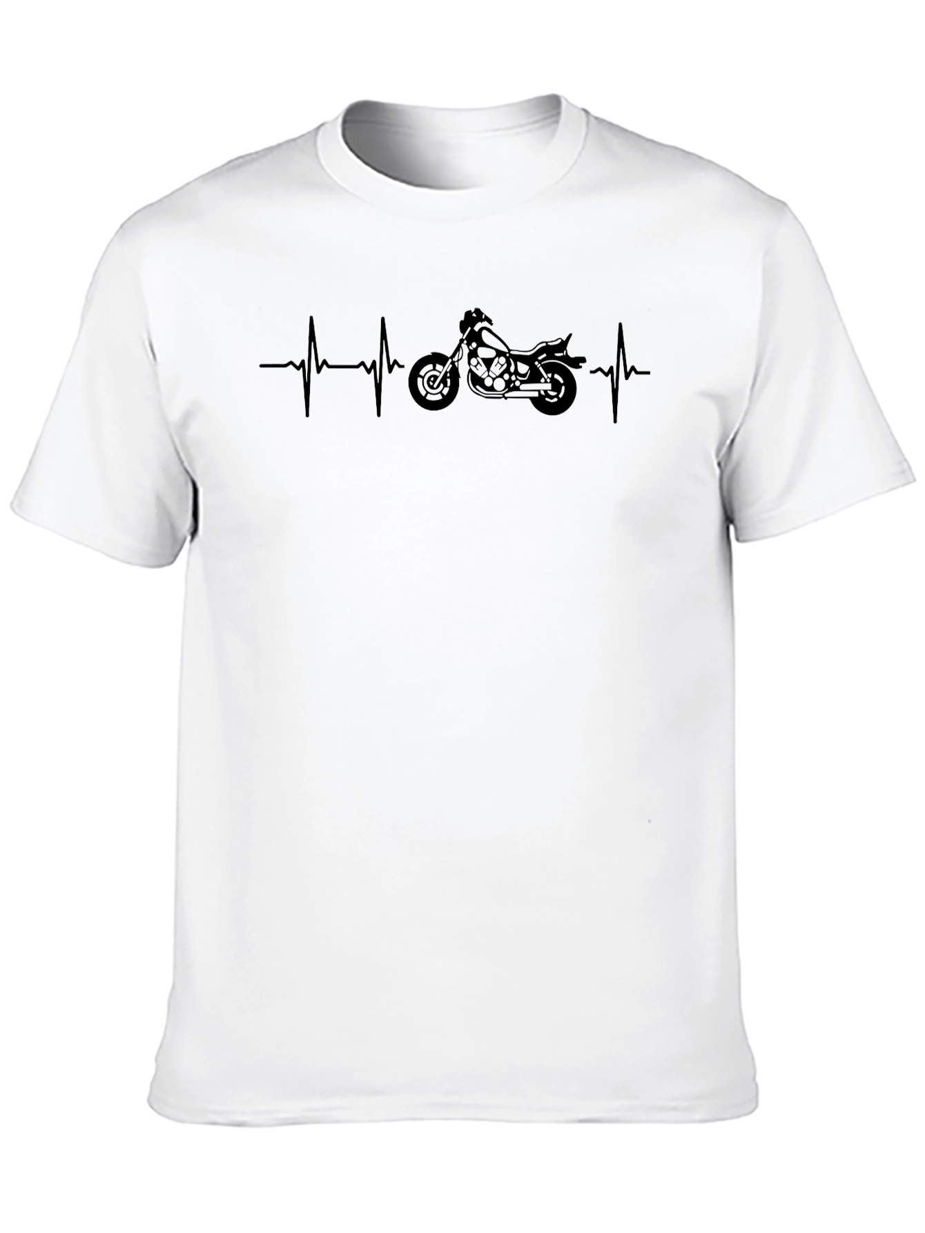 Motorcycle Heartbeat T-Shirt - Black