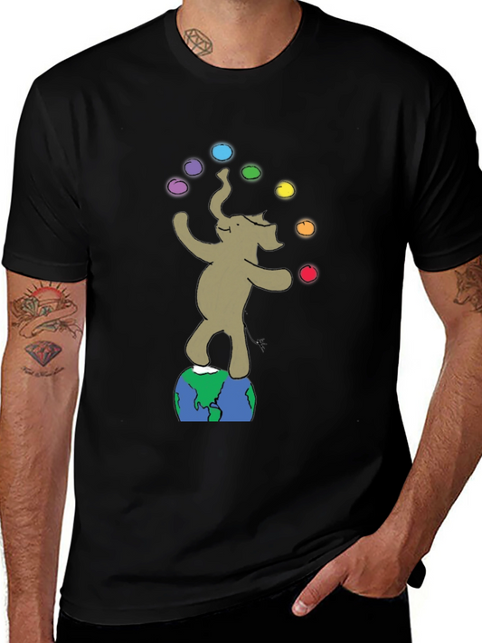 Elephant Juggling Earth Graphic Tee