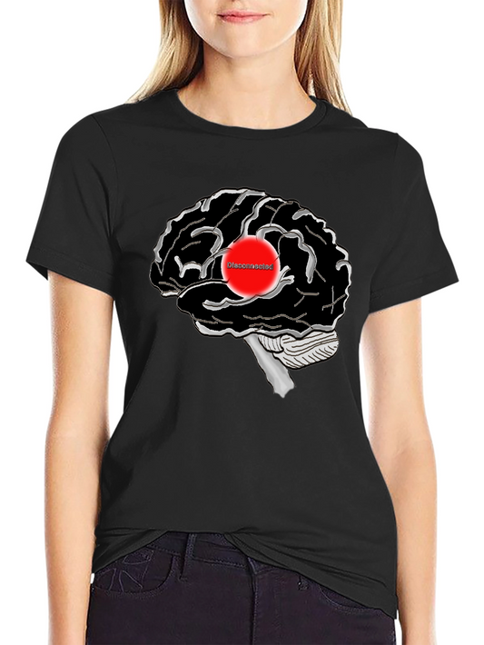 Disconnected Brain Graphic T-Shirt - Black
