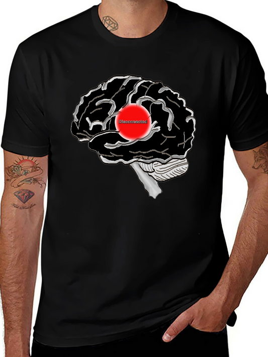 Disconnected Brain Graphic T-Shirt - Black