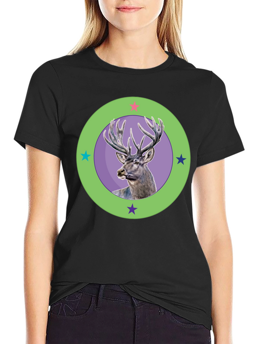 Deer Graphic Tee - Stylish Mens Black T-Shirt
