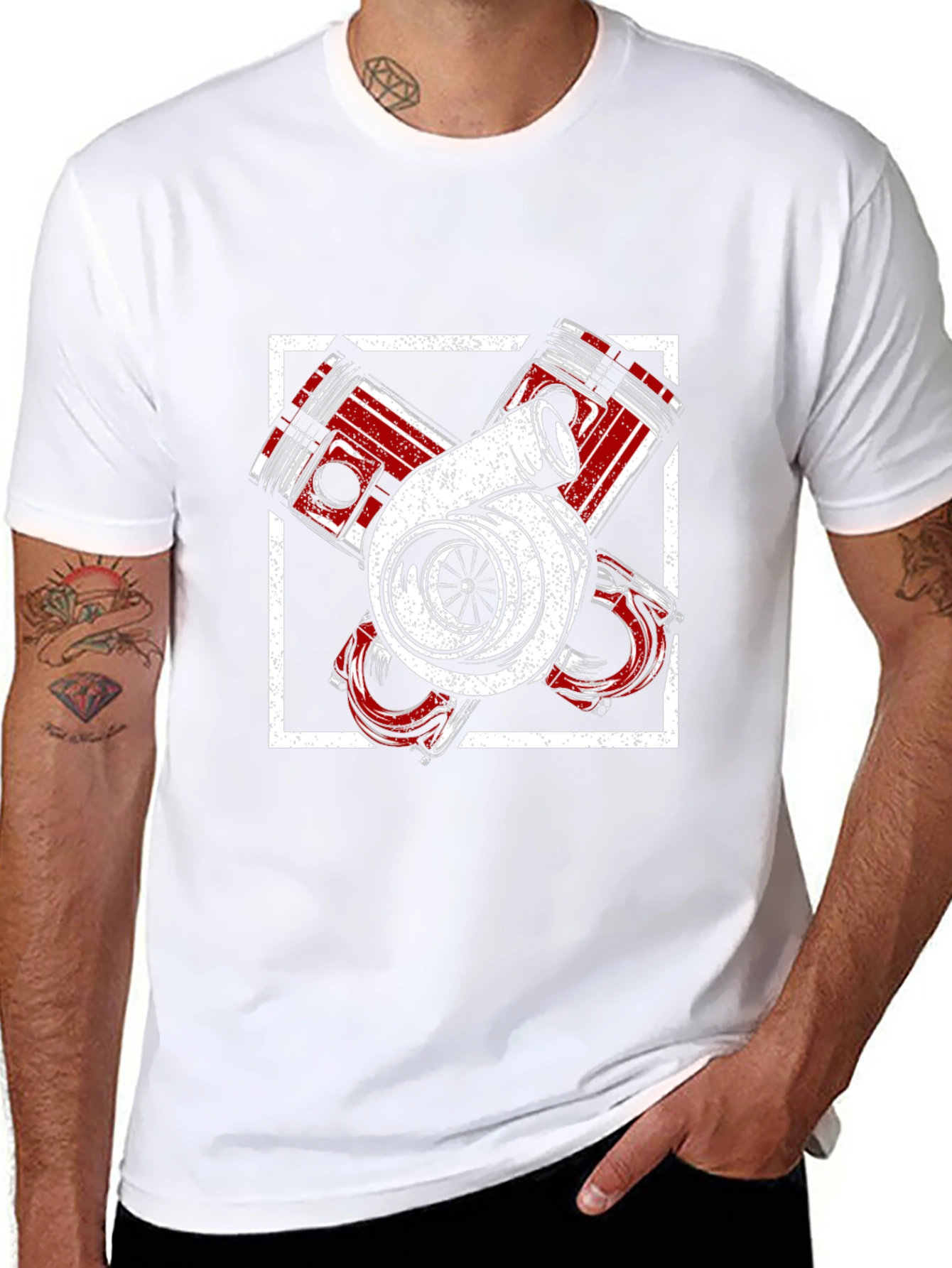 Turbo Engine Piston Graphic T-Shirt