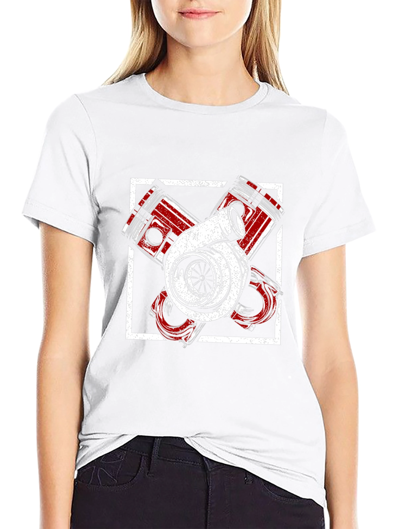Turbo Engine Piston Graphic T-Shirt