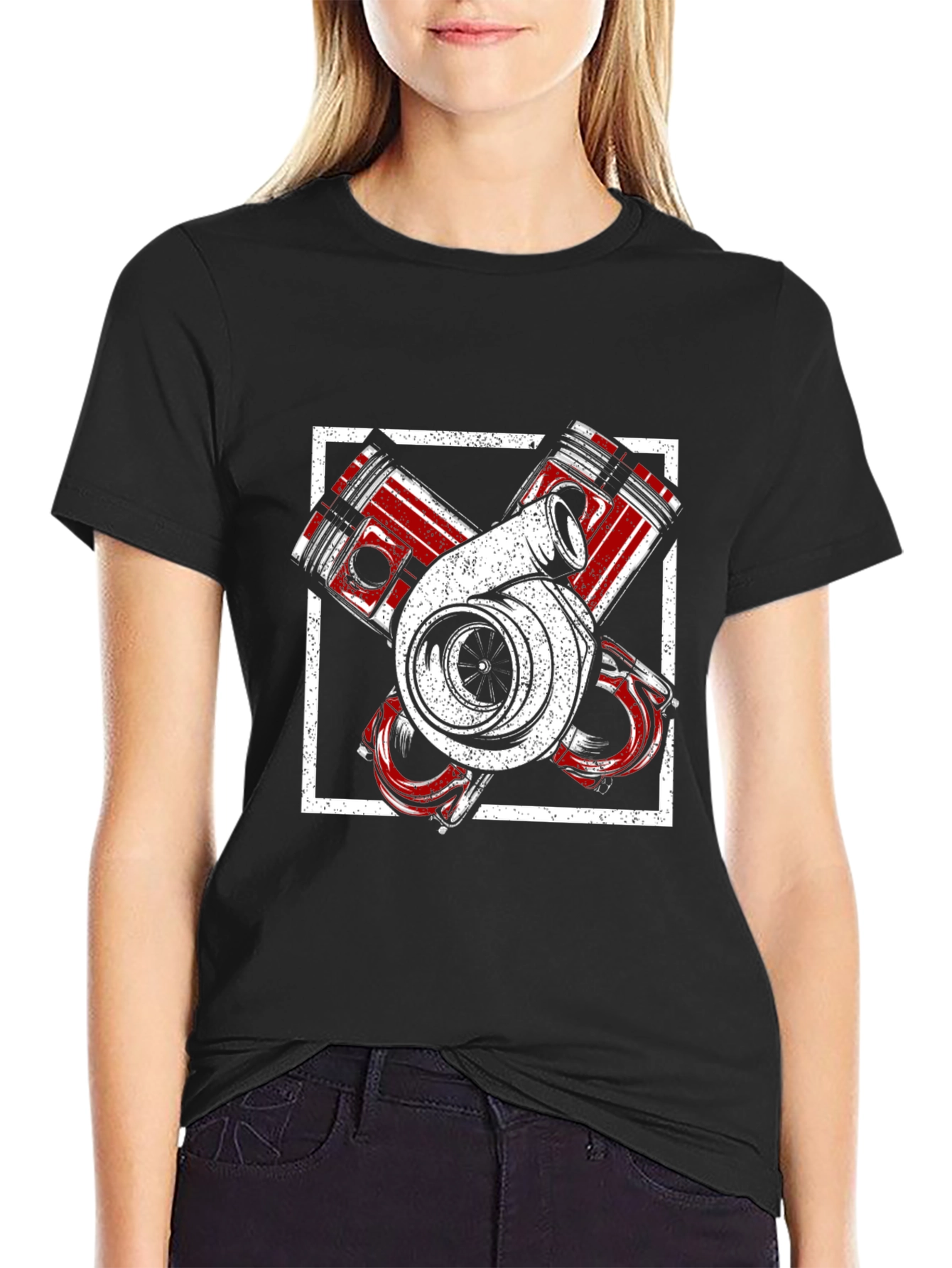 Turbo Engine Piston Graphic T-Shirt