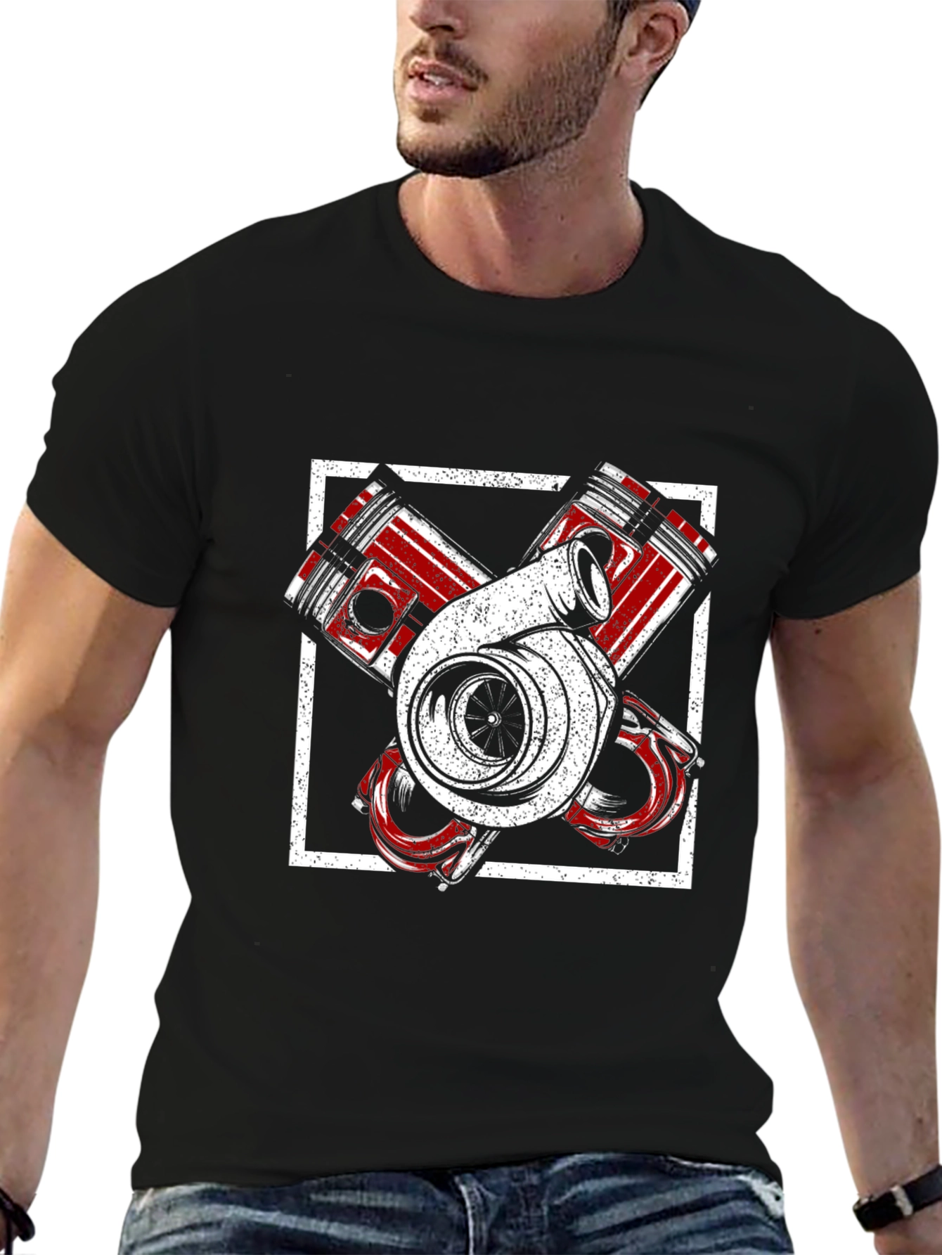 Turbo Engine Piston Graphic T-Shirt