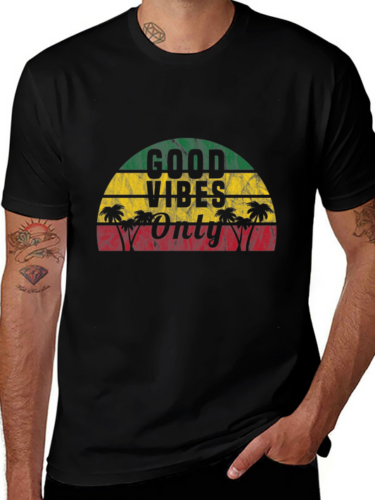 Good Vibes Only Reggae T-Shirt - Rasta Colors