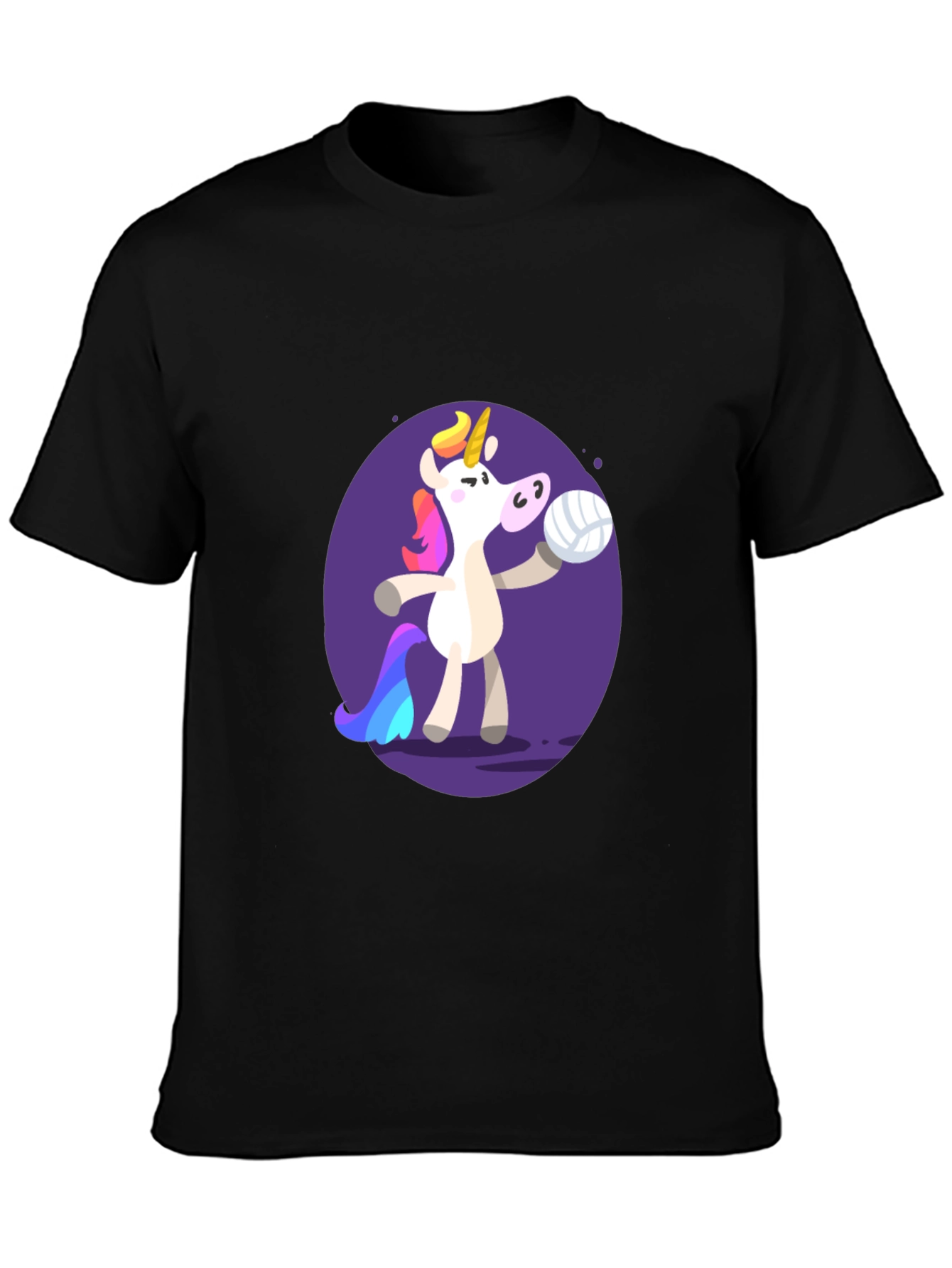 Unicorn Volleyball Graphic Tee - Black