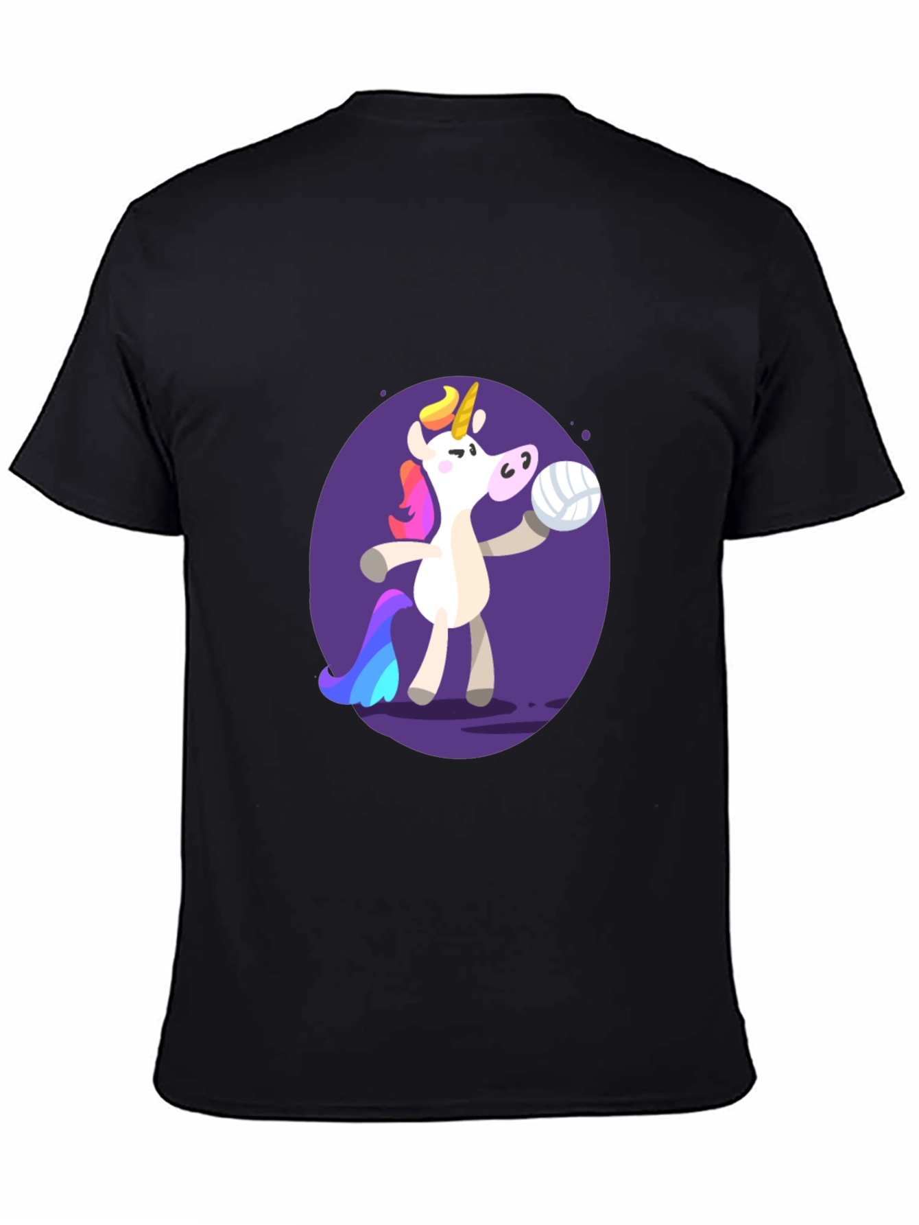 Unicorn Volleyball Graphic Tee - Black