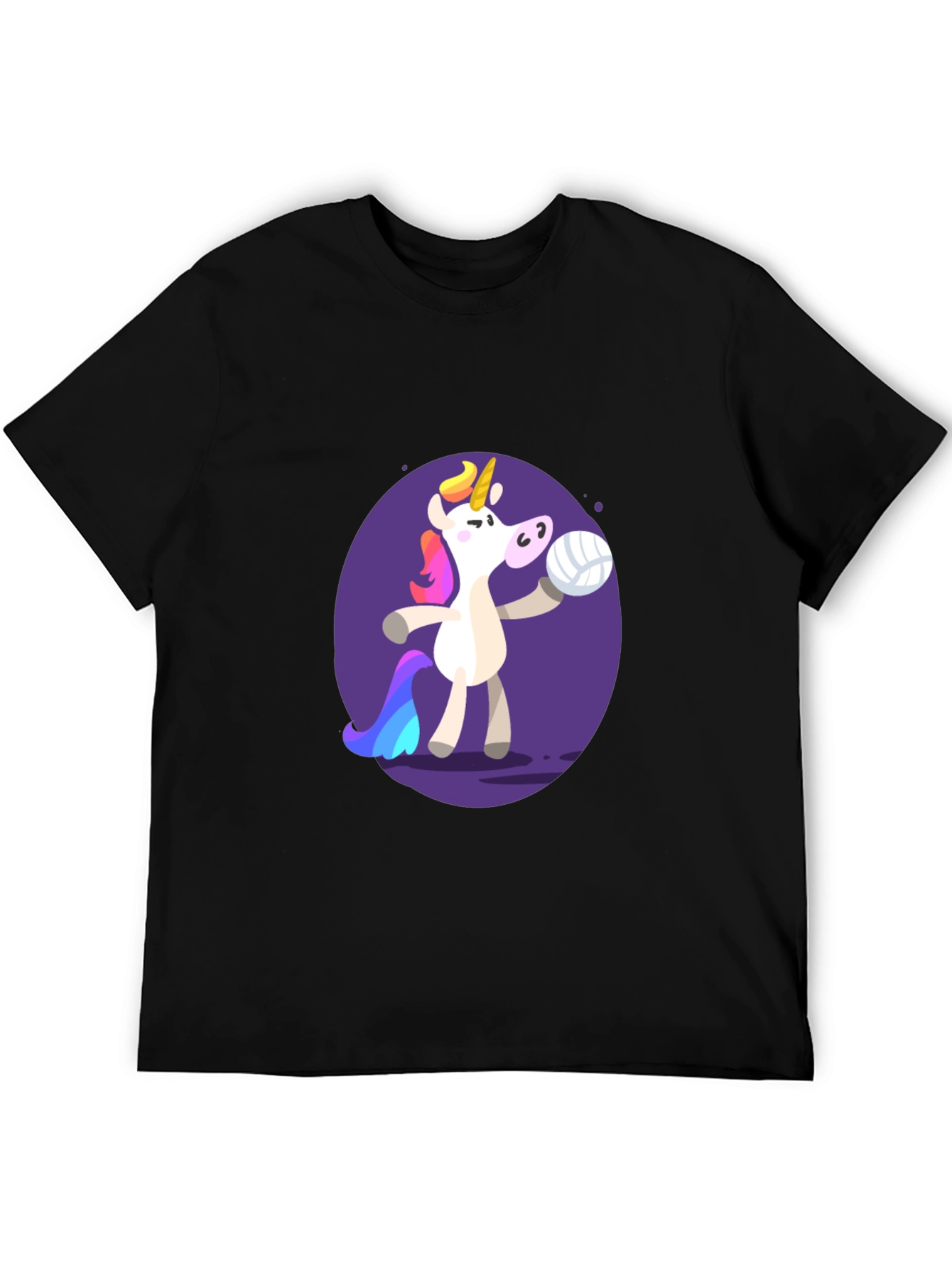 Unicorn Volleyball Graphic Tee - Black