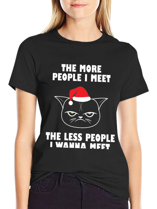 Grumpy Cat Christmas T-Shirt - Introvert Humor
