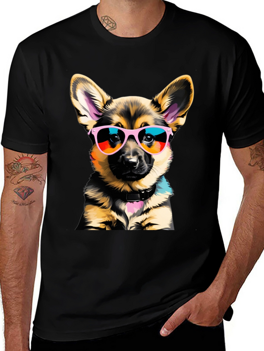 Cool Dog T-Shirt: German Shepherd Puppy in Shades