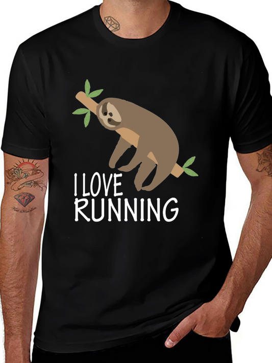 I Love Running Sloth Tee - Funny Workout Shirt